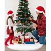 Soqool Christmas Tree Skirt - White 36 Inches Faux Fur