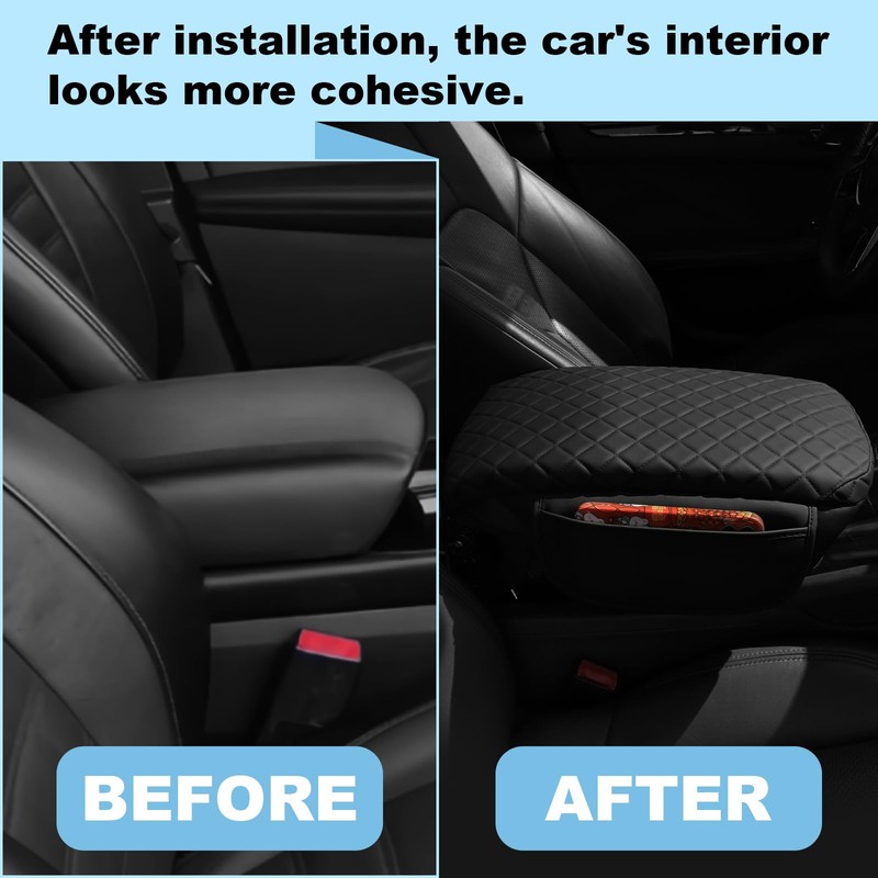 Center Console Cover for Ford Edge 2015-2019 Leather Armrest Cover