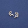 Aneneiceera Boho Crystal Leaf Earrings Gold Pearl Stud Earrings Rhinestone