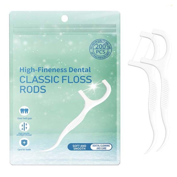 tiyiyok 200 Stück Zahnseide Stick, Zahnzwischenraumreiniger, Zahnstocher, Gum Zahnseide, Zahnseide