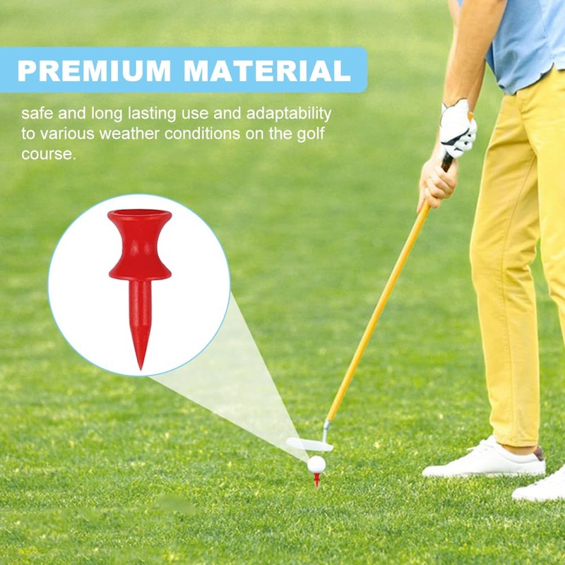 Golf Tees Plastic Driver, 120 Pieces Red Plastic Golf Tees,