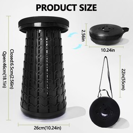 WR HUANGJINWANLIANG 2025 Upgraded Folding Stool,800lbs Max Weight,Portable Retractable Collapsible Stool,Travel Footrest,Gift for Camping,Outdoors,Fishing,Hiking Tours,Parties,BBQ