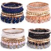 MILACOLATO 4 Sets Boho Bracelets for Women Multi-Color Layered Stackable