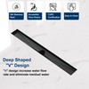 Neodrain 18-Inch Matte Black Linear Shower Drain,Stainless Steel Linear Drain