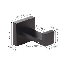 Toprema Towel Robe Hook Clothes Coat Single Hanger Holder Stainless Steel Matte Black Bathroom Lavatory Kitchen Cabinet Closet Hardware Wall Mounted 1 Pack