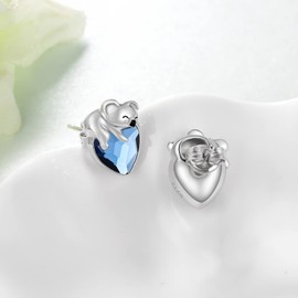 TYSO Koala Earrings 925 Sterling Silver Koala Animal Stud Earrings Animal Jewelry Gift for Women