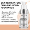 2 PACK Color Changing Foundation Liquid Base,Concealer Cover Cream,All Day