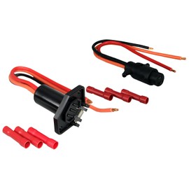 Pactrade Marine Boat Trolling Boat Plug & Socket Set 3-Wire 8 Gauge 12-24V