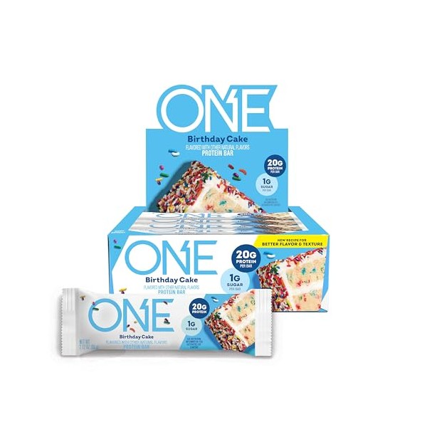 ONE ONE Protein Bars, Birthday Cake, Gluten Free with 20g