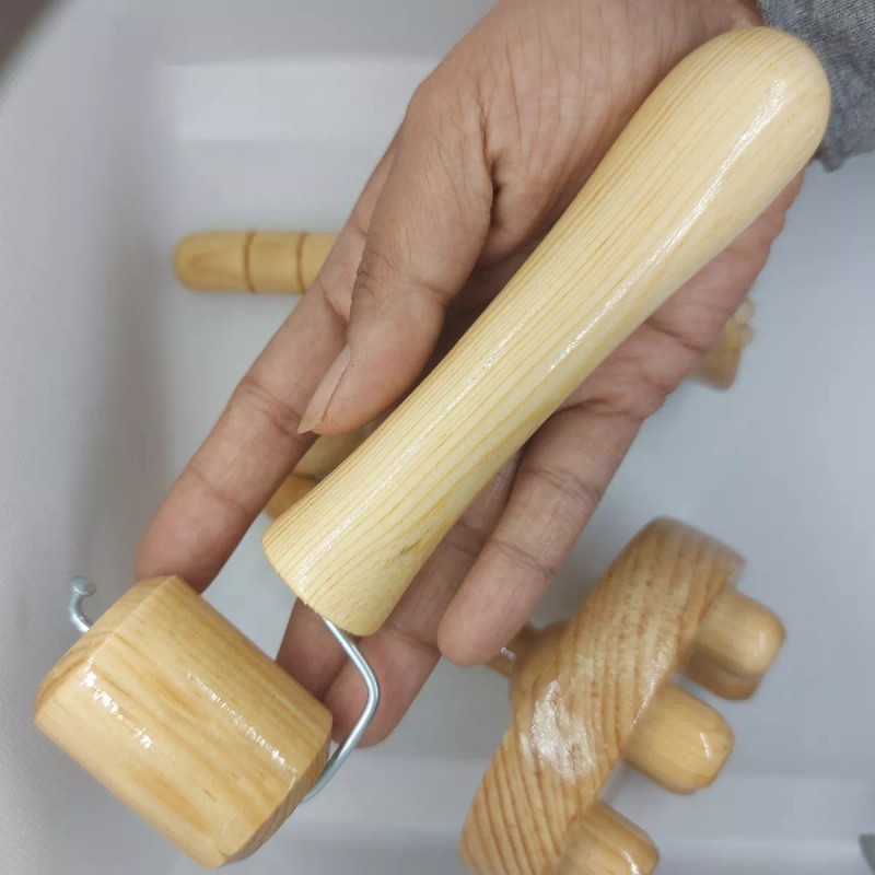 Singex Set 4 Piezas Maderoterapia Facial Cuello Abdomen Cintura