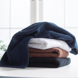 Face Towel, 100% Cotton, Thin, Instant Absorption, Quick Drying, 210 Momme, Set of 10, 13.4 x 31.5 inches (34 x 80 cm), Navy, For Commercial Use, Towel Set, Plain, Beauty Salon Towel, Salon Towel, Colored Towel, Face Washing Towel, Facial Towel, Cotton, 