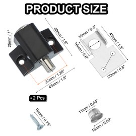 sourcing map Sliding Window Locks Push-in Sliding Window Security Lock with Keys, Sliding Door Keyed Locks for Up and Down Window, Horizontal Sliding Window Doors, Black 2 Set