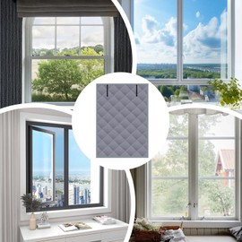 Winter Insulated Window Covers, 3 Layer Thermal Window Cover for Winter, Thermal Protective Curtain for Window Windproof Noise, Window Insulation Kit with Fastener for Winter Keeping Warm