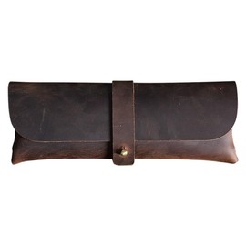 Vintage Pencil Roll, Leather Rolling Case, Retro Pencil Roll for Students, Businessmen, Adults, Artists (Can Hold 20 Pens), 21 x 8 cm