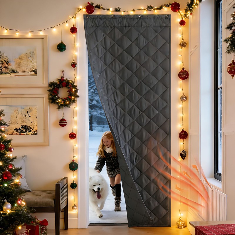 NICETOWN Warm Curtains for Winter, Windproof Waterproof Soundproof Door Shade