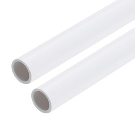 MECCANIXITY PVC Rigid Tube Round Pipe 7mm ID 9mm OD 9" Length White High Impact for Water Pipe, Crafts, Cable Sleeve 2pcs