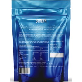 SUNNA SUPPLEMENTS - Halal Bovine Collagen Protein Powder for Hair Skin Nails and Joints - Type (I, III) Hydrolysed Premium Bovine Collagen Peptides for Women and Men | Gluten Free | Unflavoured
