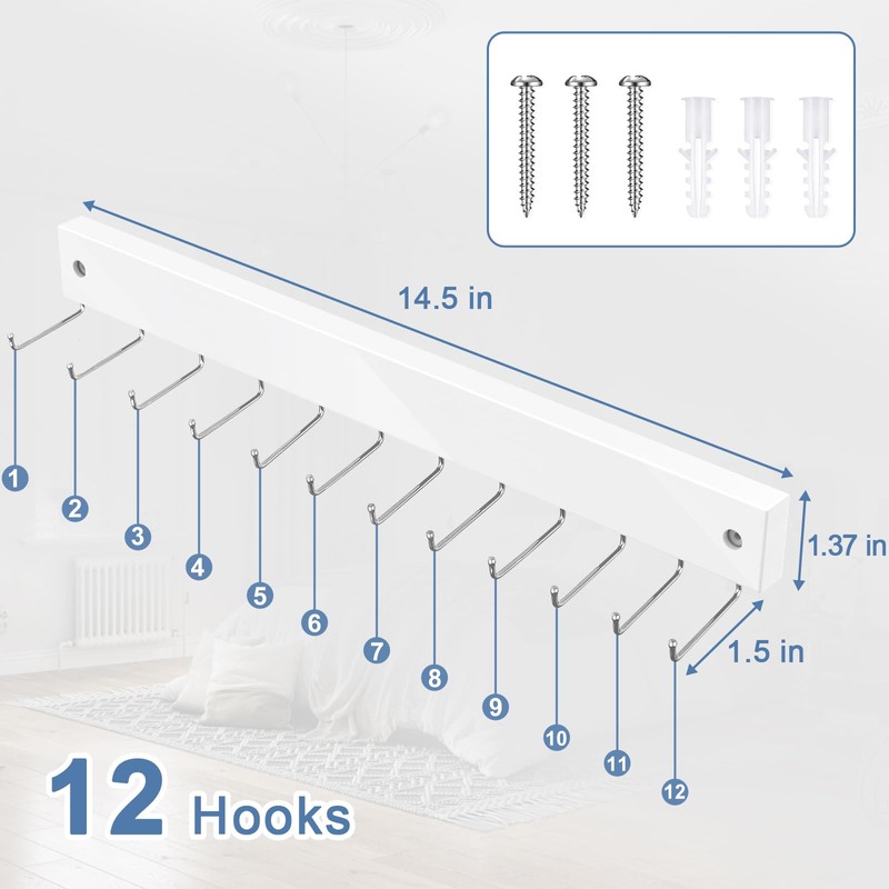 【2 in 1】 2 Pack Tie Organizer Belt Organizer Wall