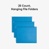 Smead Sky Blue Hanging File Folders 25 Pack Letter Size