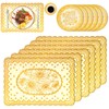 SNAIL GARDEN Placemats&Coaster Set of 12,Rectangular Table Mats Set,Washable Round
