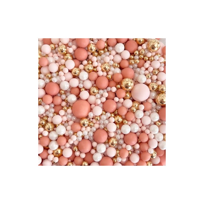 Peach blush pink rose gold white sprinkles for cakes cupcake