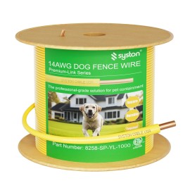 Syston 14 Gauge Electric Dog Fence Boundary Wire-Universal Compatibility Yellow - 100 ft