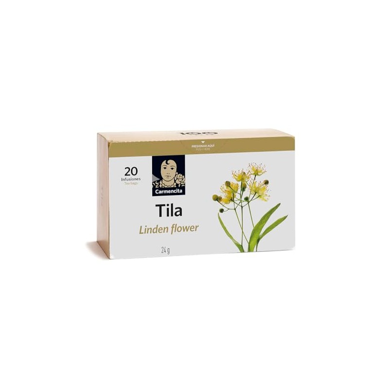 Carmencita. Linden Flower Tea (20 teabags). Tila. 24g (0.85oz). Pack