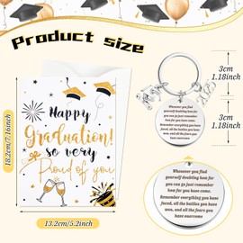 Yaomiao 2025 Graduation Card with Keyring Graduation Gifts Inspirational So Proud of You Graduation Gifts for Women Men Girls Boys Daughter Son Primary Graduation Congratulations(Cute)
