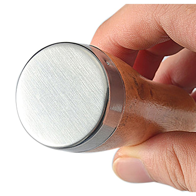 Ice Crusher with Wood Handle, 2 pcs 8.5 Inch Silver