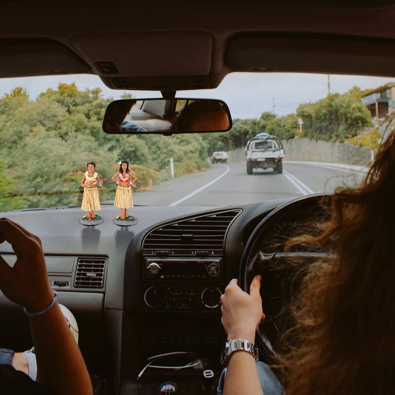BCSmyer Hula Girl Dashboard Bobbleheads for Driver Hula Boy Dashboard