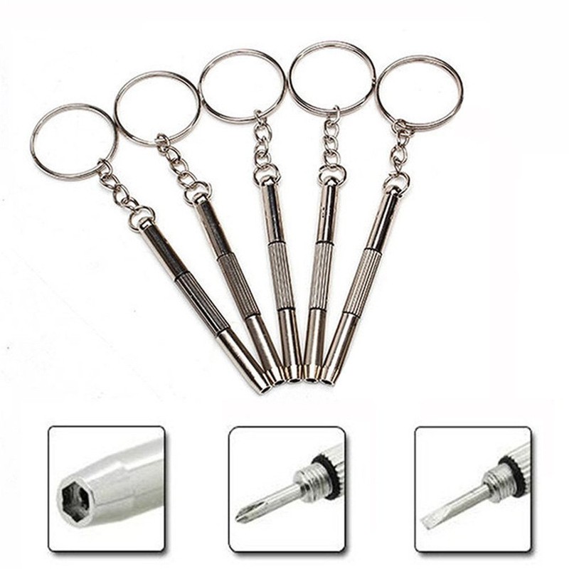 5Pcs Portable Hand Tools Mini 3 in 1 Eyeglass Screwdriver