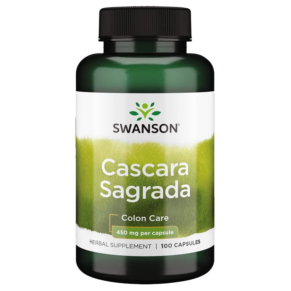 Swanson Cascara Sagrada - Herbal Supplement Promoting Colon Care & Overall Digestive Health - Soothes The GI Tract & Supports Regular Bowel Movements - (100 Capsules 450mg Each)