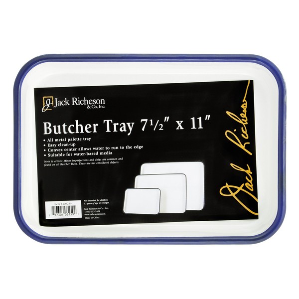 Jack Richeson Butcher Tray Palette, 7 x 11 in, Porcelain On Steel, White - JACK-400239