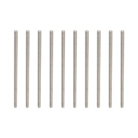Rebower Fully Threaded Rod 304 Stainless Steel Rod Bar Studs, [for Clamps and U-Bolts] - M3 x 80mm Male Threaded 0.5mm Pitch/Silver/10Pack