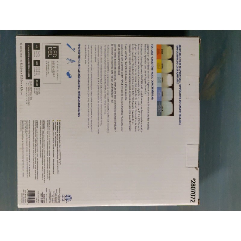 Project Source LED Flush Mount Ceiling Fixture 2PC Adjustable 13"