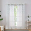 Central Park Leaf Floral Print Metallic Sheer Linen Window Curtain