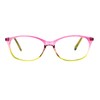 Womens Classic Mod Minimal Oval Rectangular Reading Glasses Pink Green