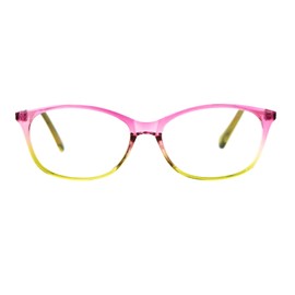 Womens Classic Mod Minimal Oval Rectangular Reading Glasses Pink Green 2.5
