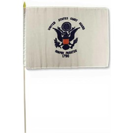 12x18 12"x18" U.S. USCG Coast Guard Stick Flag 30" wood staff