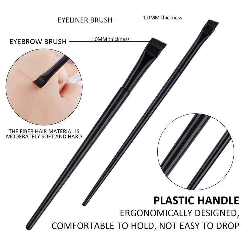 6 Pcs Makeup Brush Set Flat Eyebrow Brush Angled Eyeliner
