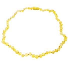 Genuine Baltic Amber Necklace - Polished Beads - Lemon Colors - Knotted Between Beads - Size 50 cm - 20 inch