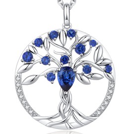 Jiahanzb Tree of Life Necklaces Pendant Family Tree Necklace Sterling Silver Tree of Life Necklace for Women
