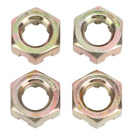 4PCS M10 Hex Slotted Nuts Steel Alloy Zinc Plating Wheel Alxe Hub Castle Nut for 50 to Quad Dirt Bike ATV Go Kart