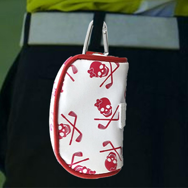 Golf Ball Tee Pouch - Skull Pattern Golf Utility Pouch
