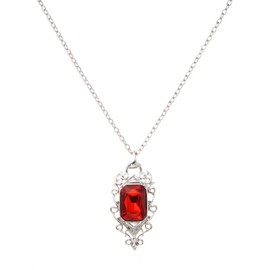 Lureme Fashion Luxury Ruby Cutout Pendant Alloy Necklace (01003818)