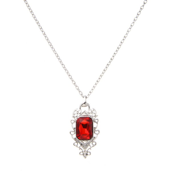 Lureme Fashion Luxury Ruby Cutout Pendant Alloy Necklace (01003818)