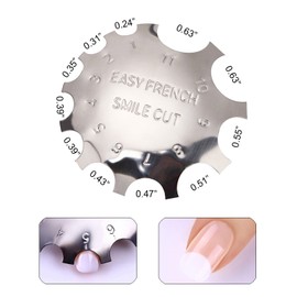 WOKOTO 3pcs Easy French Smile Line Gel Cutter Tool Staniless Steel C-Shape Manicure Edge Trimmer Diy Plate Module (3 Patterns)