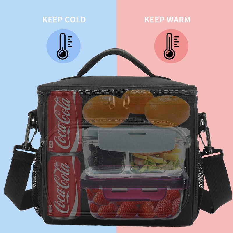 FlowFly Insulated Reusable Lunch Bag Adult Large Lunch Box for