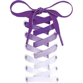 High Five Shoelaces, Gradient Shoelaces, Flat Laces, 37.4, 47.2, 55.1 inches (95 cm), 47.2 inches (120 cm), 55.1 inches (140 cm), Sneakers, Low Cut, Cute, Set of 2, 1 Pair, purple
