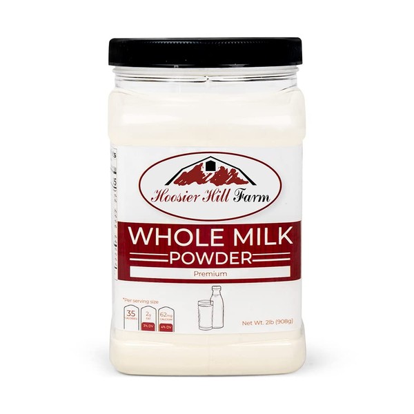 Whole Milk Powder by Hoosier Hill Farm, 2LB (Pack of 1) | Made in USA, No Additives, 100% Whole Milk